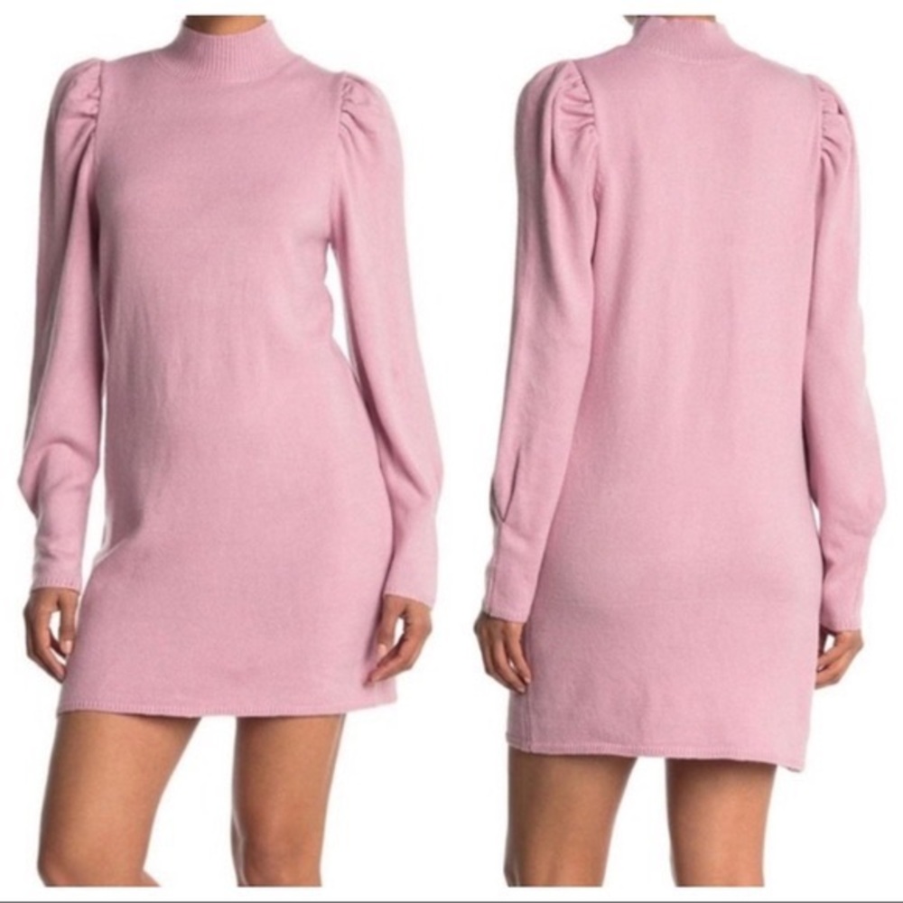 Lola Puff Long Sleeve Sweater Pink Dress Size Medium